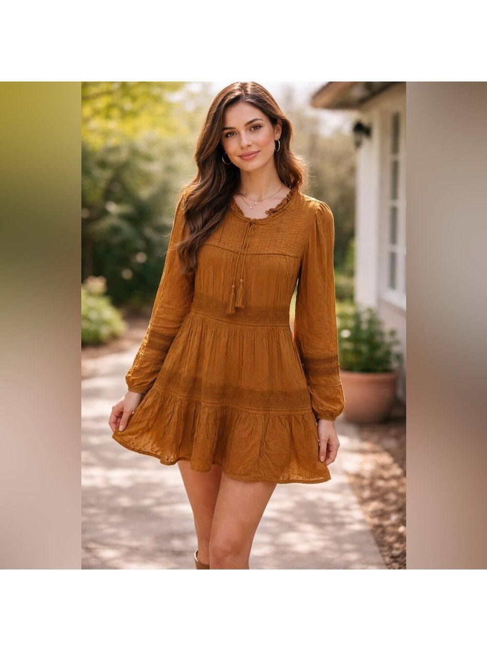 Old navy lace tiered empire dress